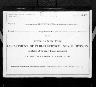 Public utilities annual report of New Amsterdam Gas Company, 1927