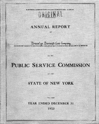 Public utilities annual report of Brooklyn Borough Gas Company, 1923