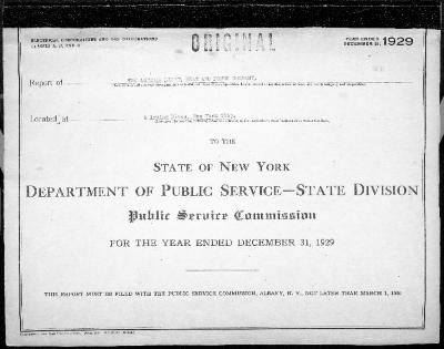 Public utilities annual report of The Astoria Light, Heat and Power Company, 1929