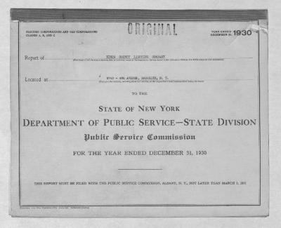 Public utilities annual report of Kings County Lighting Company, 1930