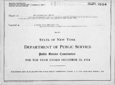 Public utilities annual report of New Amsterdam Gas Company, 1934
