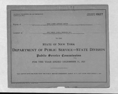 Public utilities annual report of Kings County Lighting Company, 1927