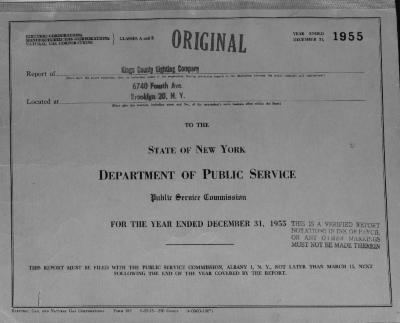 Public utilities annual report of Kings County Lighting Company, 1955