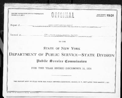 Public utilities annual report of Kings County Lighting Company, 1931