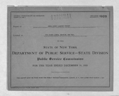 Public utilities annual report of Kings County Lighting Company, 1928