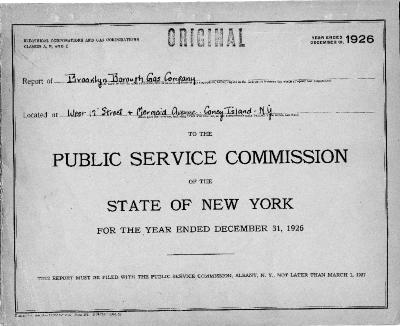 Public utilities annual report of Brooklyn Borough Gas Company, 1926
