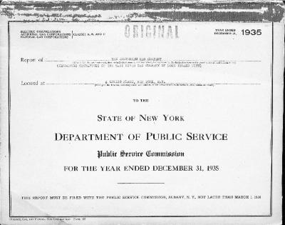 Public utilities annual report of New Amsterdam Gas Company, 1935