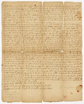 Probated will of Israel Carman, 1783