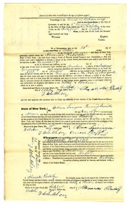 Naturalization papers, Alexander Rudolph, 1840
