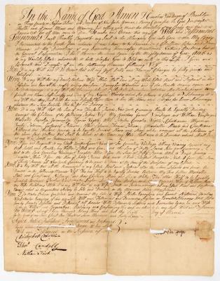 Probated will of Cornelius Van Duyn, 1784