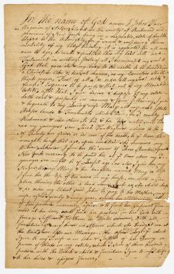 Probated will of Johen Van Wagenen, 1784