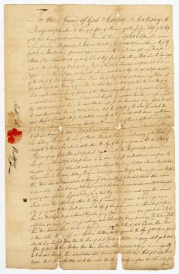 Probated will of Anthony A. Rutgers, 1784