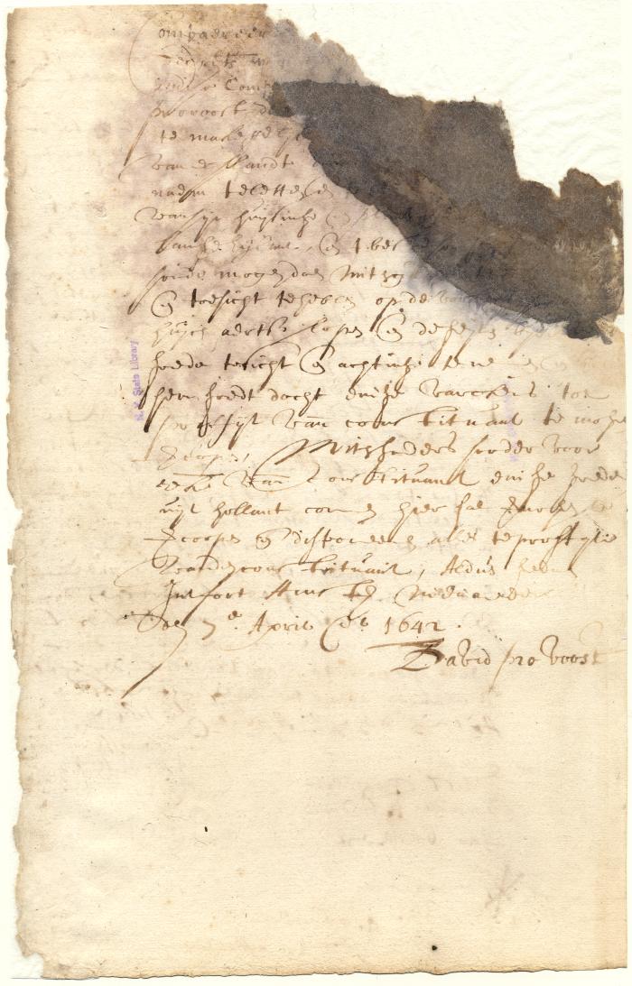 Power of attorney from David Provoost to Claes van Elslant to look after his plantation and affairs during his absence