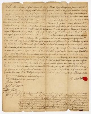 Probated will of Peter Prall, 1786