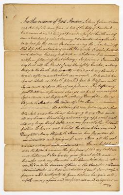 Probated will of Ann Gireaud, 1786