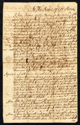 Probated will of John Roomer, 1787