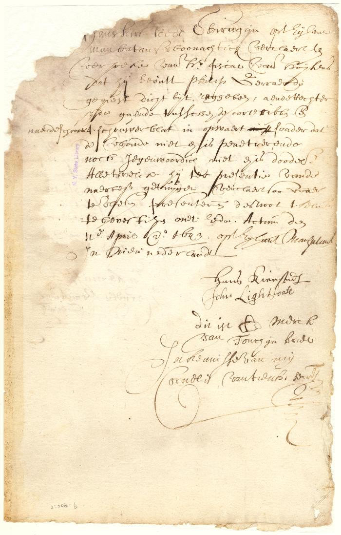 Declaration of surgeon Hans Kierstedt as to the nature of Philip Gerardy's wound