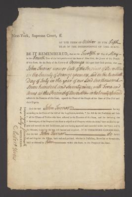 Judgment against John Turner as an enemy of the state