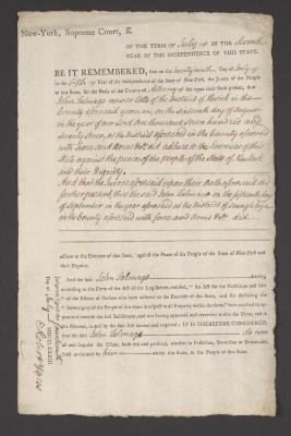 Judgment against John Talmage as an enemy of the state