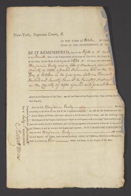 Judgment against Benjamin Derby as an enemy of the state