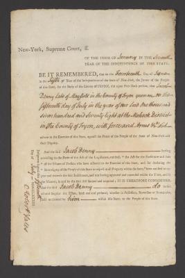 Judgment against Jacob Denny as an enemy of the state