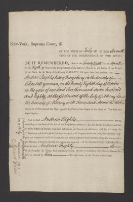 Judgment against Andrew Righly as an enemy of the state