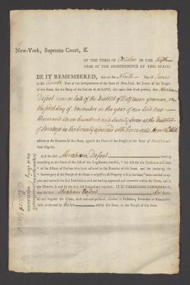 Judgment against Abraham Defoot as an enemy of the state
