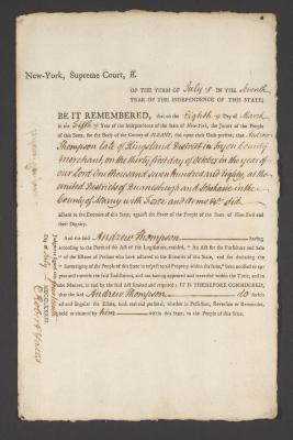Judgment against Andrew Thompson as an enemy of the state