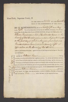Judgment against William Travis as an enemy of the state