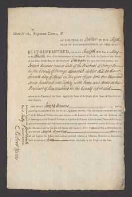 Judgment against Joseph Dawers as an enemy of the state