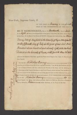 Judgment against Nicholas Denny as an enemy of the state