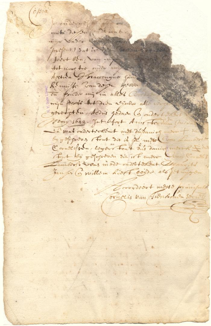 Discharge of Lambert Cornelissen Cool for his portion of his mother's estate
