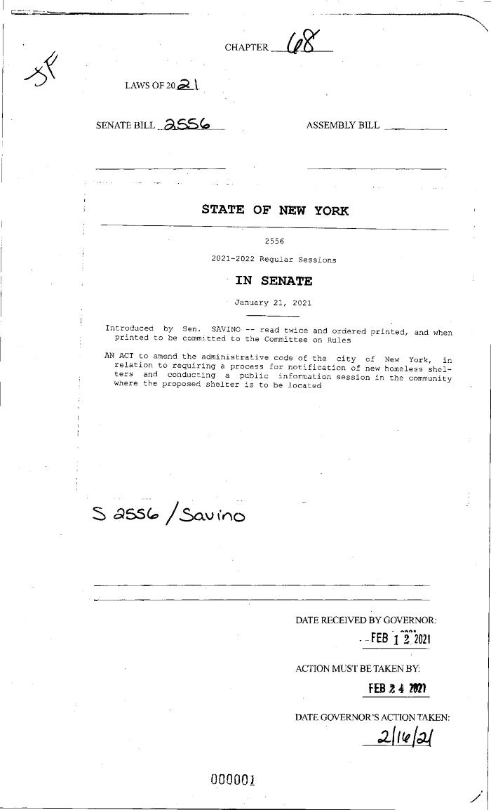 NYS Bill and Veto Jackets: 2021, Chapter 68