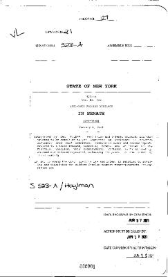 NYS Bill and Veto Jackets: 2021, Chapter 127