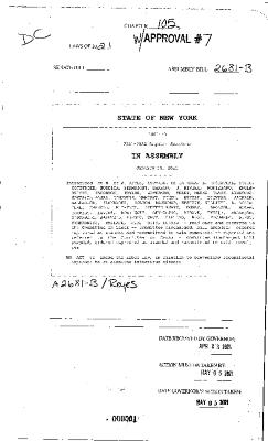 NYS Bill and Veto Jackets: 2021, Chapter 105