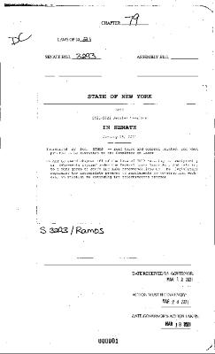 NYS Bill and Veto Jackets: 2021, Chapter 79
