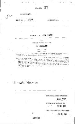 NYS Bill and Veto Jackets: 2021, Chapter 187