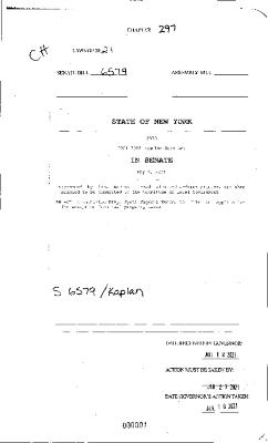 NYS Bill and Veto Jackets: 2021, Chapter 297