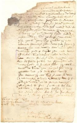 Deposition of Robert Penoyer respecting an attempt made on the life of Director Kieft by Maryn Adriaensen
