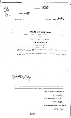 NYS Bill and Veto Jackets: 2021, Chapter 558