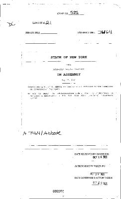 NYS Bill and Veto Jackets: 2021, Chapter 525