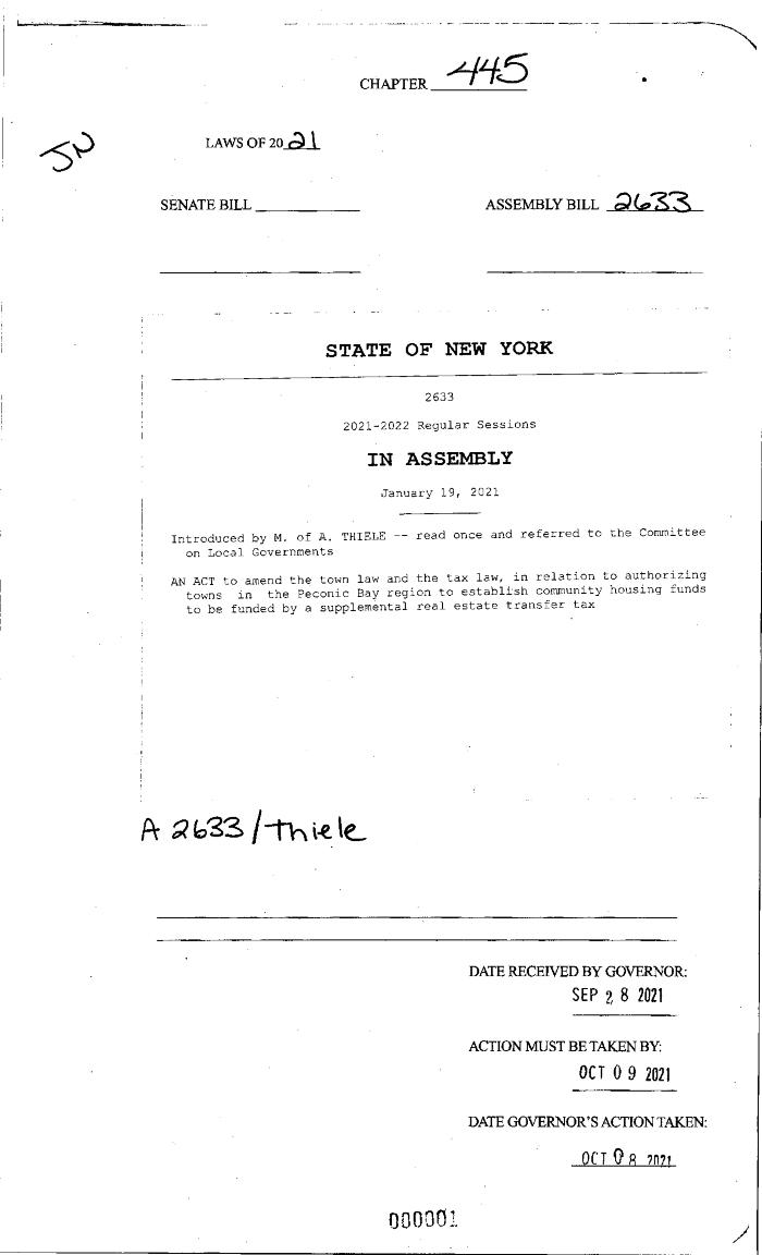 NYS Bill and Veto Jackets: 2021, Chapter 445