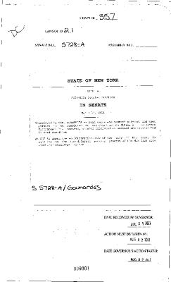 NYS Bill and Veto Jackets: 2021, Chapter 357