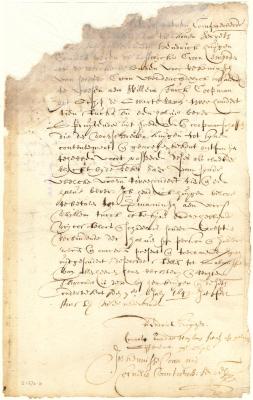 Note of Hendrick Huygen, commissary of the crown of Sweden, in favor of Willem Turck