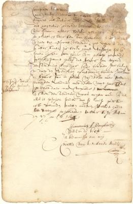 Declaration of Surgeon Van den Bogaerdt and Willem de Key respecting an assault committed by Black John on Ensign Van Dyck
