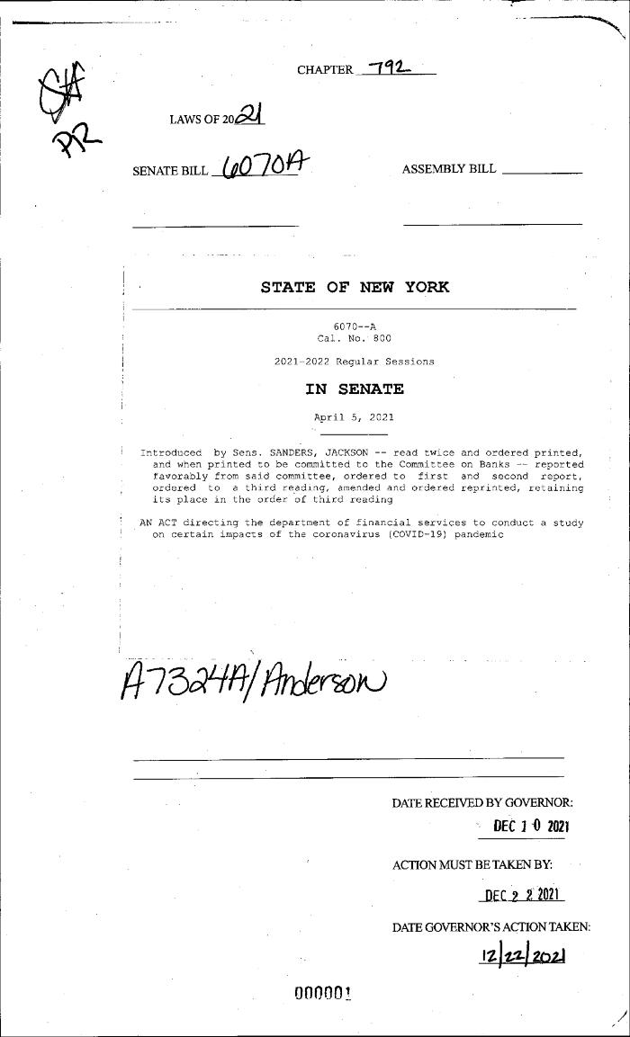 NYS Bill and Veto Jackets: 2021, Chapter 792