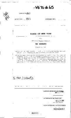 NYS Bill and Veto Jackets: 2021, Veto 65