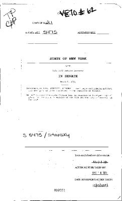 NYS Bill and Veto Jackets: 2021, Veto 62
