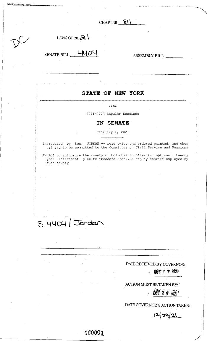 NYS Bill and Veto Jackets: 2021, Chapter 811
