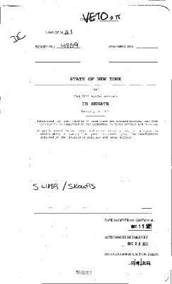 NYS Bill and Veto Jackets: 2021, Veto 78